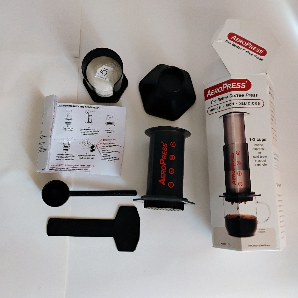 Aeropress espresso kit w/filters and manual xlnt In Original Box